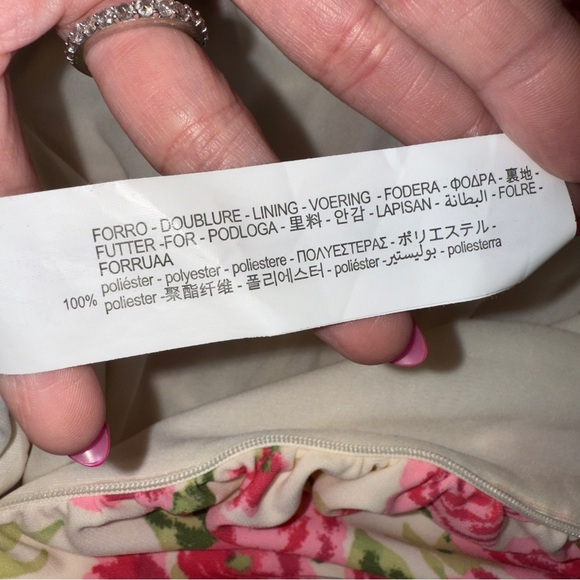 Zara Ruched Floral Strapless Bodysuit Pink Rose Print Cottagecore Y2K Coquette - Picture 10 of 16